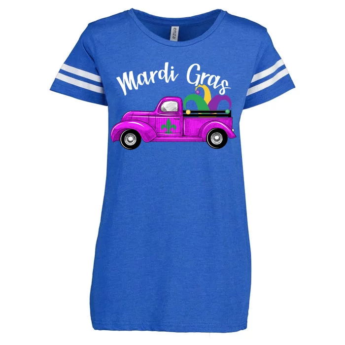 Mardi Gras Party Truck Enza Ladies Jersey Football T-Shirt