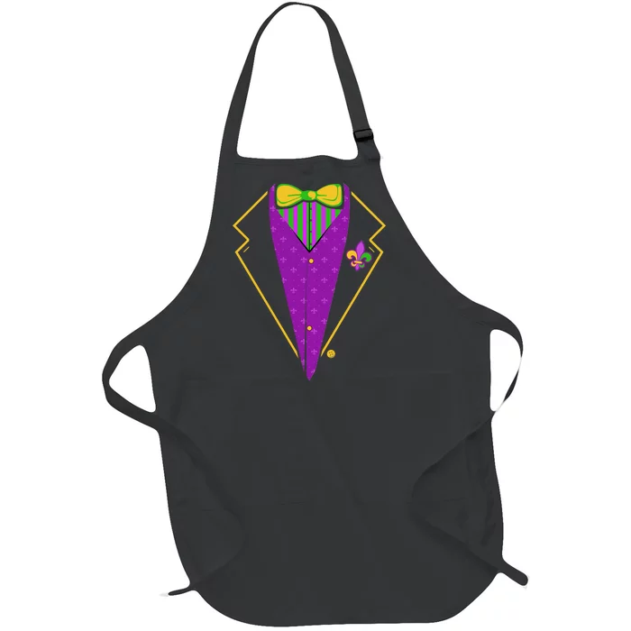 Mardi Gras Party Tux Full-Length Apron With Pocket