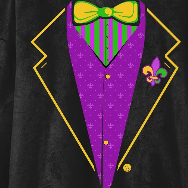 Mardi Gras Party Tux Hooded Wearable Blanket