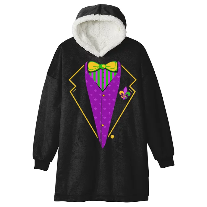 Mardi Gras Party Tux Hooded Wearable Blanket