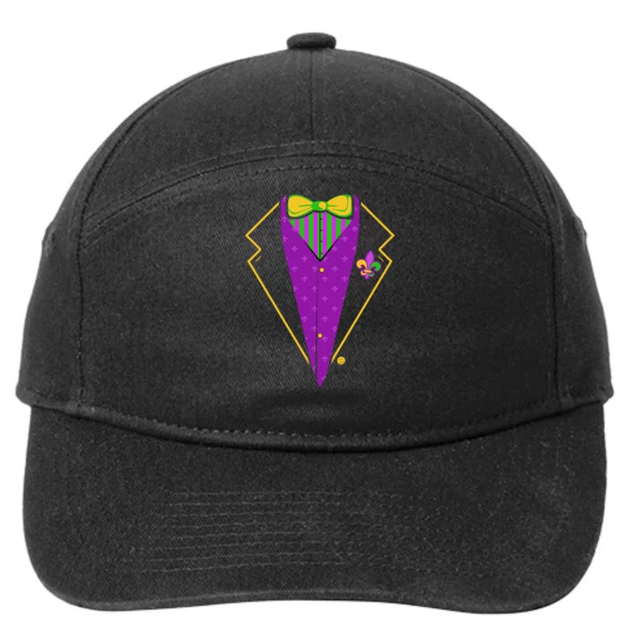 Mardi Gras Party Tux 7-Panel Snapback Hat