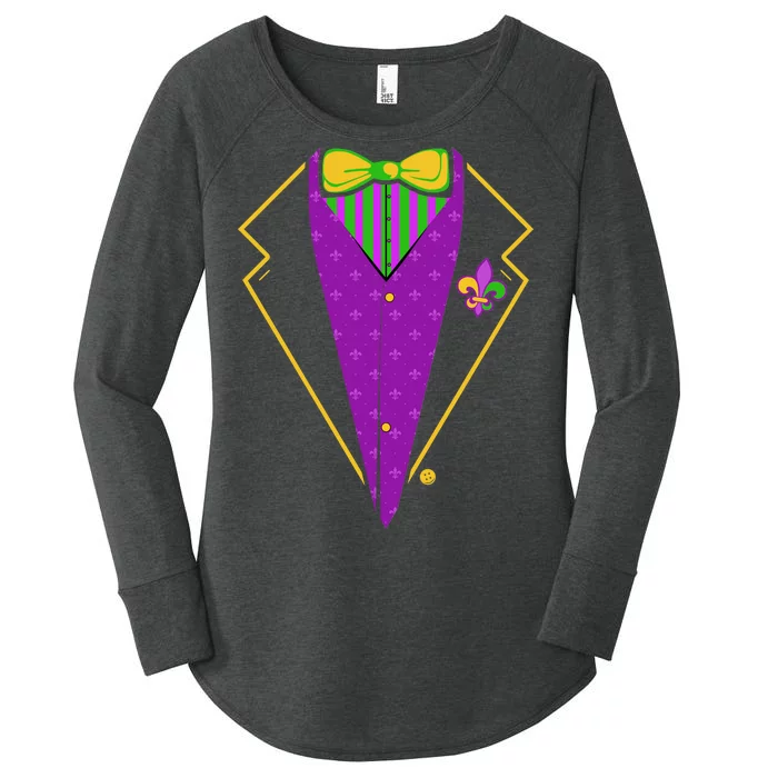 Mardi Gras Party Tux Women's Perfect Tri Tunic Long Sleeve Shirt