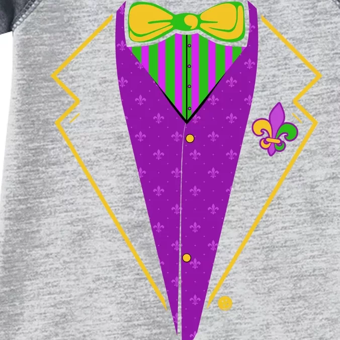 Mardi Gras Party Tux Infant Baby Jersey Bodysuit