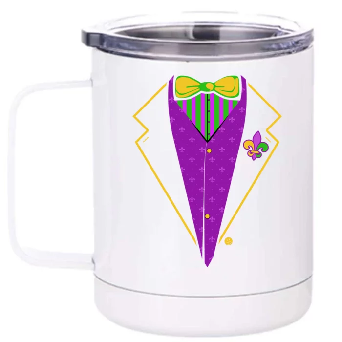 Mardi Gras Party Tux Front & Back 12oz Stainless Steel Tumbler Cup