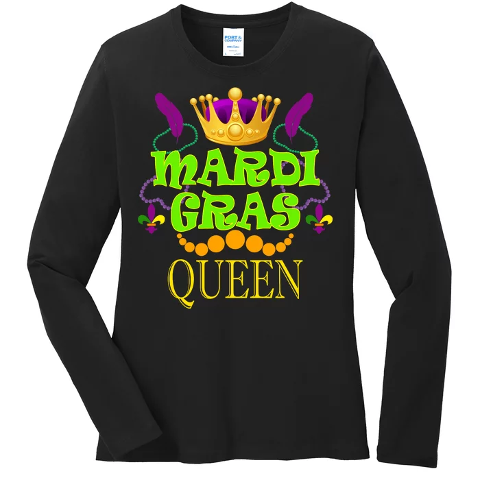 Mardi Gras Queen Ladies Long Sleeve Shirt