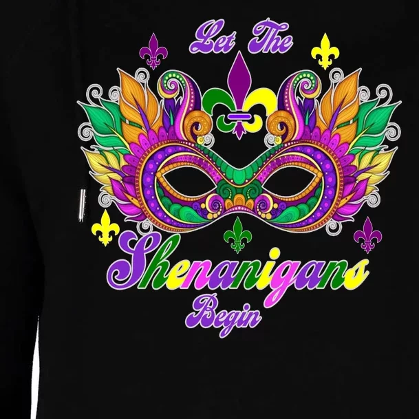 Mardi Gras Shenanigans Womens Funnel Neck Pullover Hood