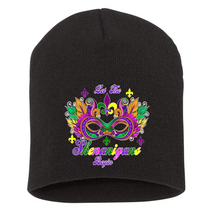 Mardi Gras Shenanigans Short Acrylic Beanie