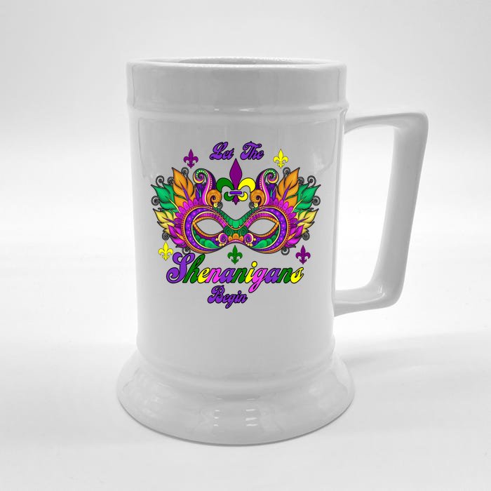 Mardi Gras Shenanigans Front & Back Beer Stein