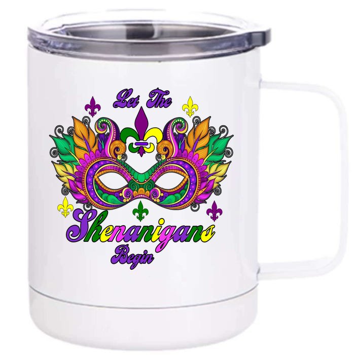 Mardi Gras Shenanigans Front & Back 12oz Stainless Steel Tumbler Cup