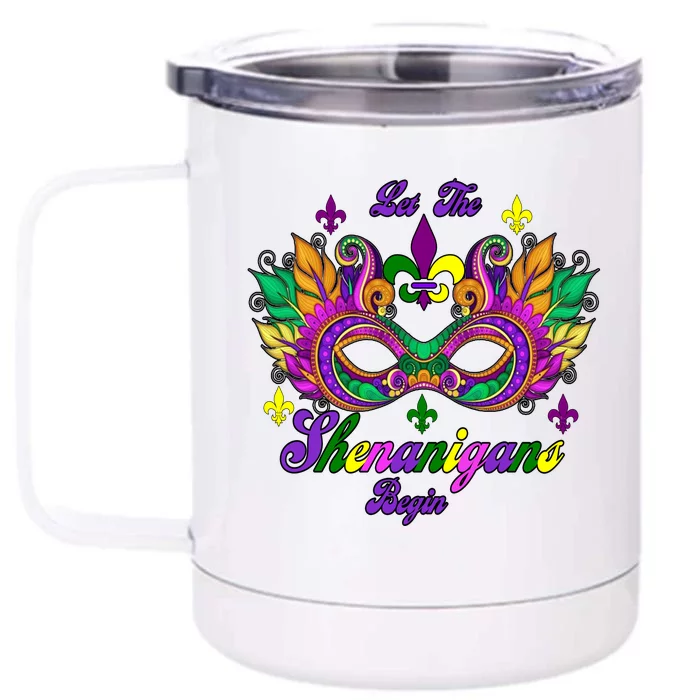 Mardi Gras Shenanigans Front & Back 12oz Stainless Steel Tumbler Cup