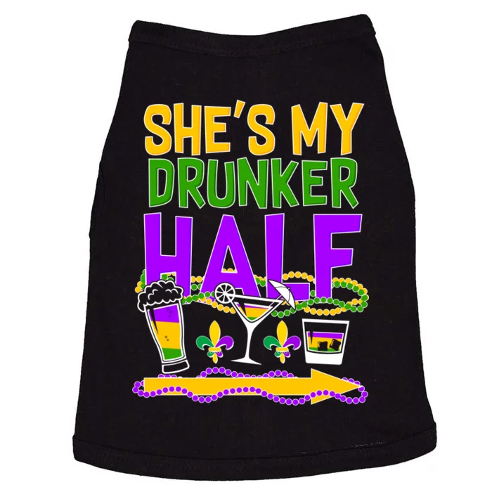 Mardi Gras She's My Drunker Half Doggie Tank