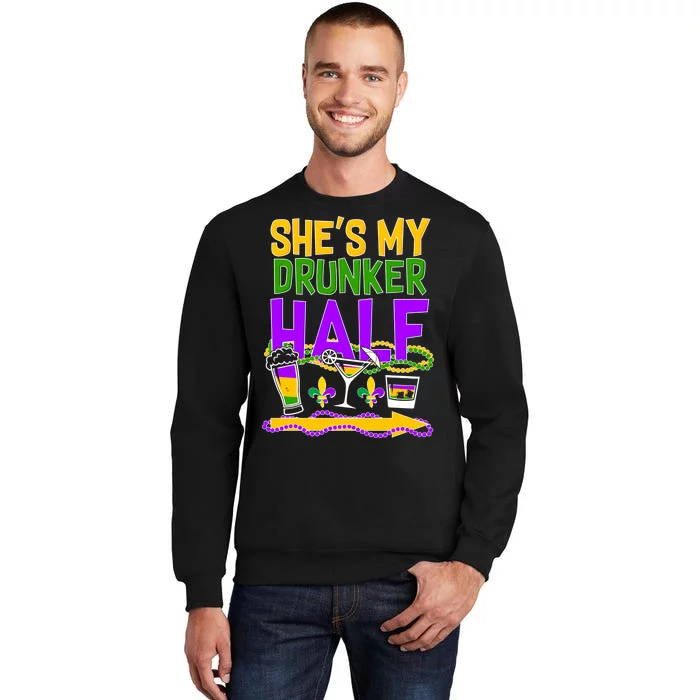 Mardi Gras She's My Drunker Half Sweatshirt