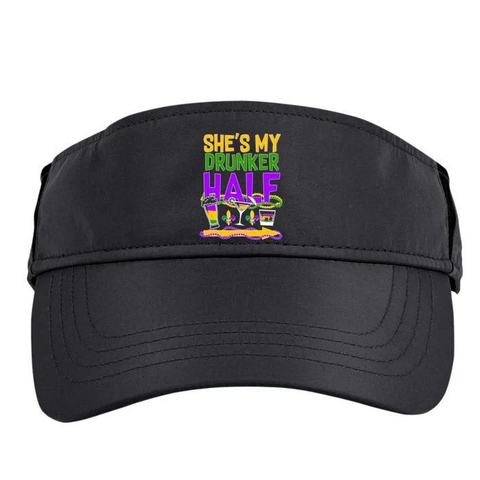 Mardi Gras She's My Drunker Half Adult Drive Performance Visor