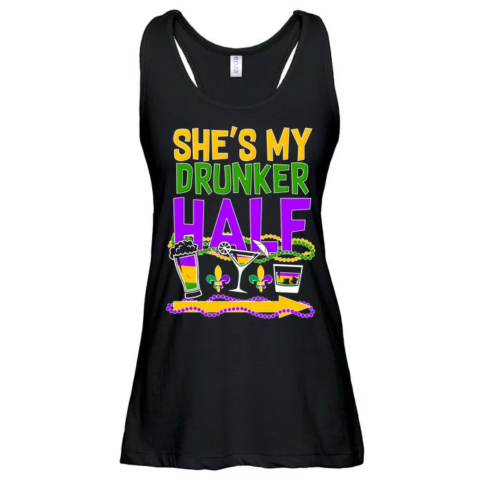 Mardi Gras She's My Drunker Half Ladies Essential Flowy Tank