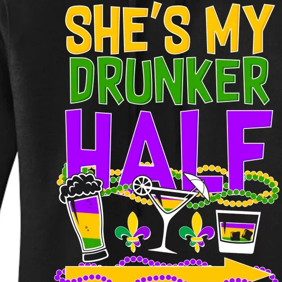 Mardi Gras She's My Drunker Half Women's Pullover Hoodie