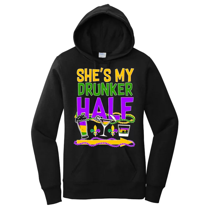 Mardi Gras She's My Drunker Half Women's Pullover Hoodie