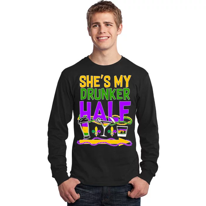 Mardi Gras She's My Drunker Half Tall Long Sleeve T-Shirt