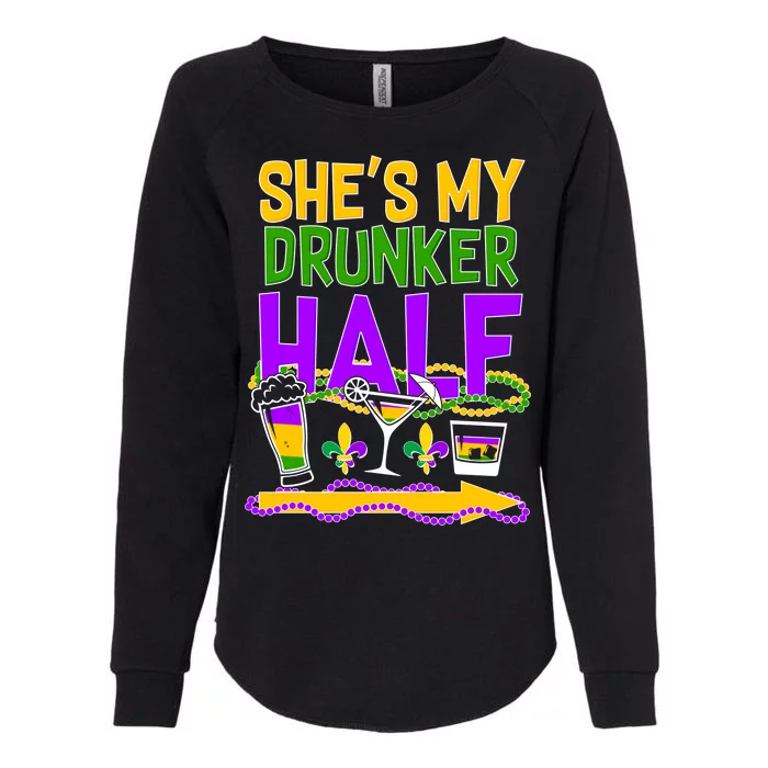 Mardi Gras She's My Drunker Half Womens California Wash Sweatshirt