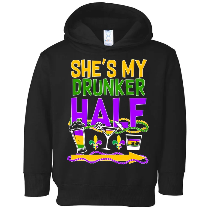 Mardi Gras She's My Drunker Half Toddler Hoodie