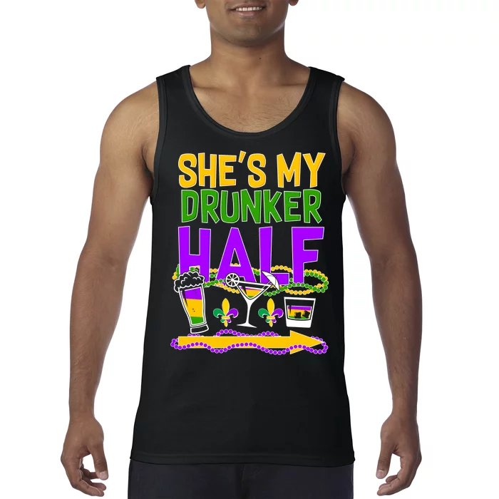 Mardi Gras She's My Drunker Half Tank Top