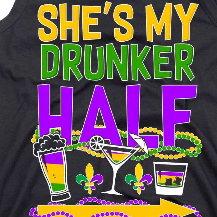 Mardi Gras She's My Drunker Half Tank Top