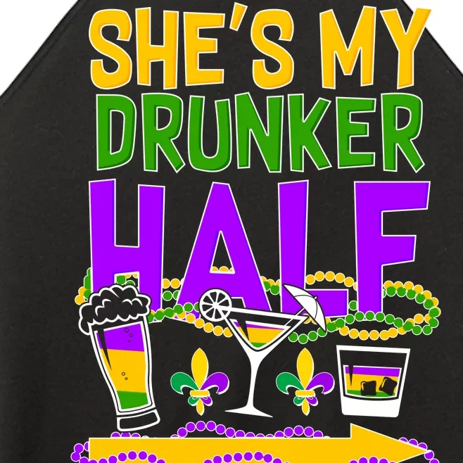 Mardi Gras She's My Drunker Half Women’s Perfect Tri Rocker Tank