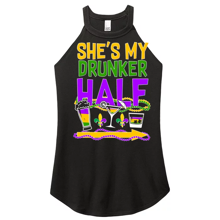 Mardi Gras She's My Drunker Half Women’s Perfect Tri Rocker Tank