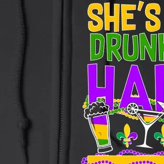 Mardi Gras She's My Drunker Half Full Zip Hoodie