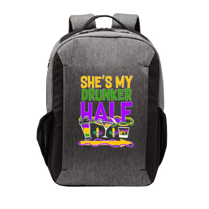 Mardi Gras She's My Drunker Half Vector Backpack