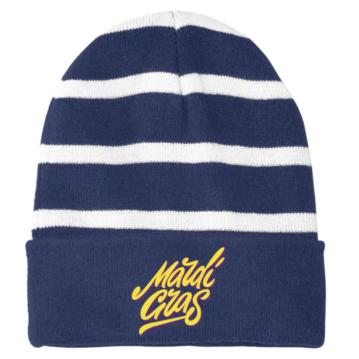 Mardi Gras Simple Style Striped Beanie with Solid Band