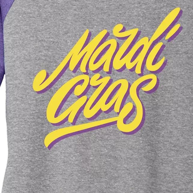 Mardi Gras Simple Style Women's Tri-Blend 3/4-Sleeve Raglan Shirt