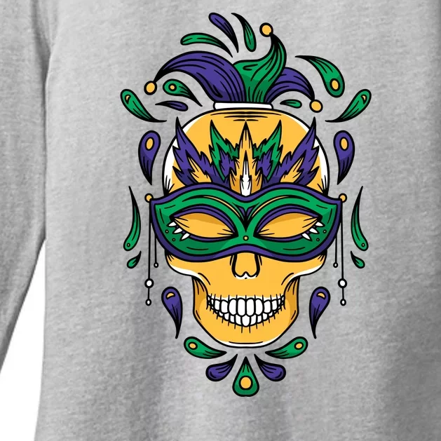 Mardi Gras Skull Mask Womens CVC Long Sleeve Shirt