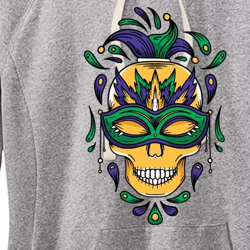 Mardi Gras Skull Mask Women's Fleece Hoodie