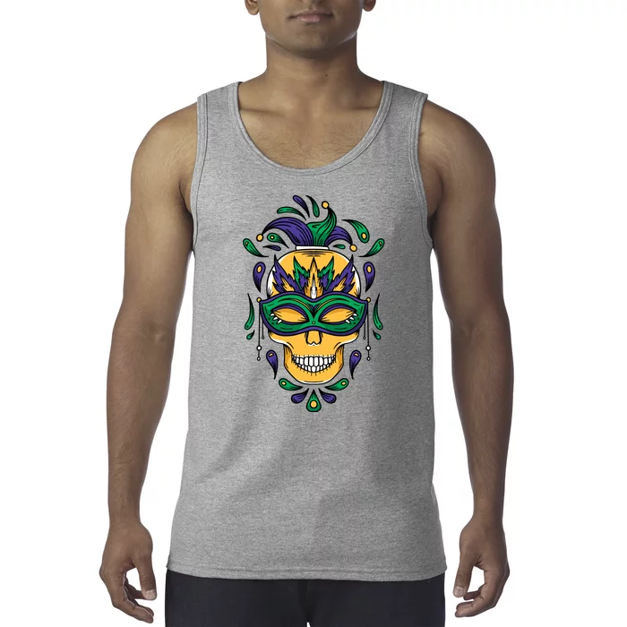 Mardi Gras Skull Mask Tank Top