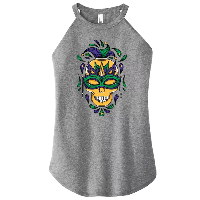 Mardi Gras Skull Mask Women’s Perfect Tri Rocker Tank