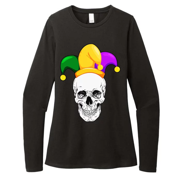 Mardi Gras Skull Parade Jester Womens CVC Long Sleeve Shirt