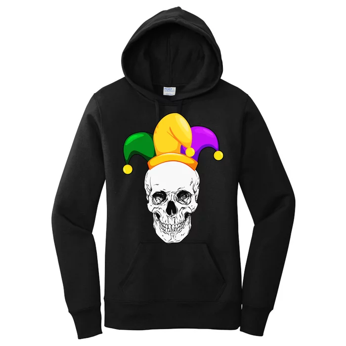 Mardi Gras Skull Parade Jester Women's Pullover Hoodie