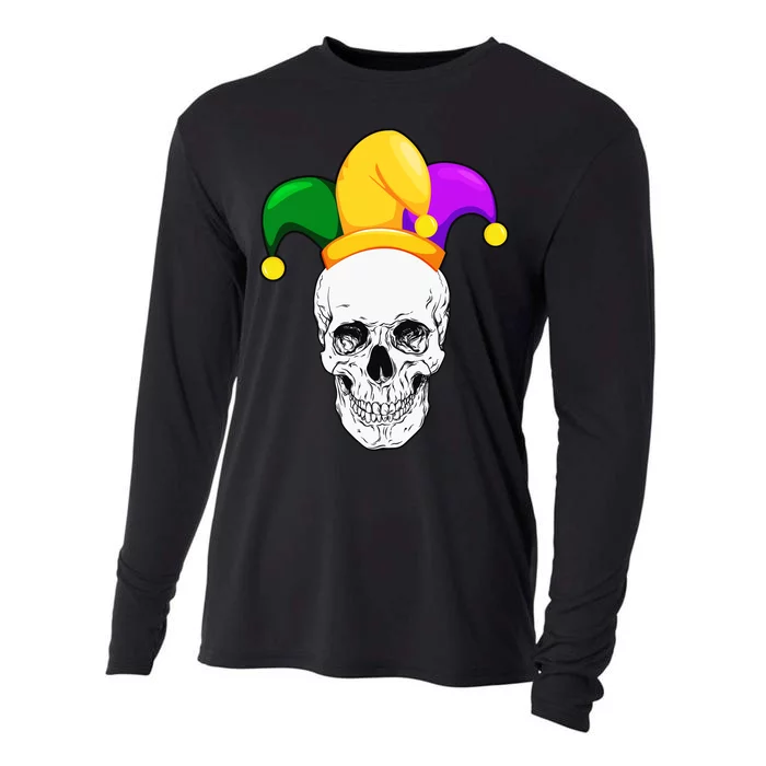 Mardi Gras Skull Parade Jester Cooling Performance Long Sleeve Crew