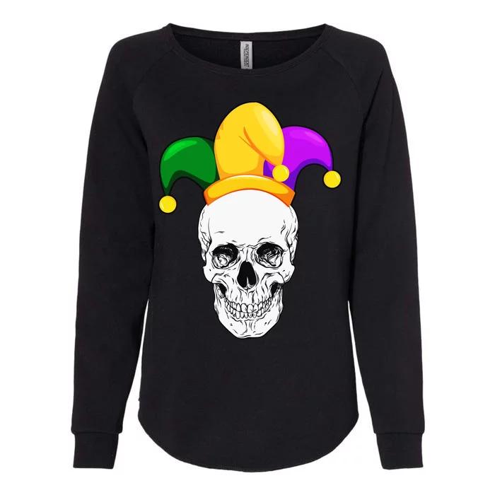 Mardi Gras Skull Parade Jester Womens California Wash Sweatshirt