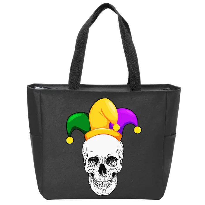 Mardi Gras Skull Parade Jester Zip Tote Bag