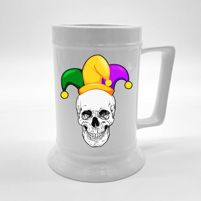 Mardi Gras Skull Parade Jester Front & Back Beer Stein