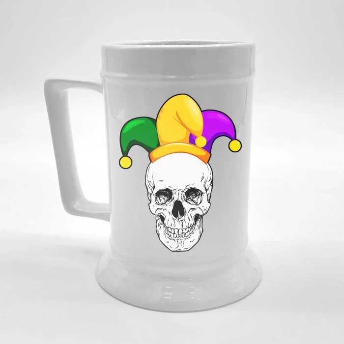 Mardi Gras Skull Parade Jester Front & Back Beer Stein