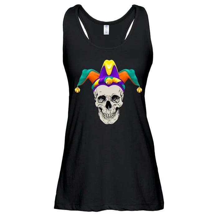 Mardi Gras Skull Party Hard Ladies Essential Flowy Tank