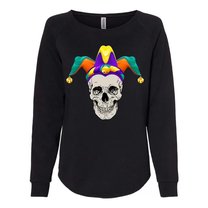 Mardi Gras Skull Party Hard Womens California Wash Sweatshirt