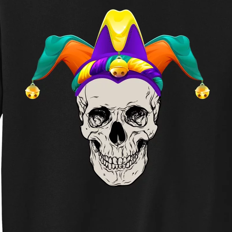 Mardi Gras Skull Party Hard Tall Sweatshirt