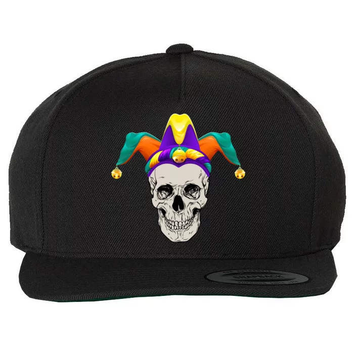 Mardi Gras Skull Party Hard Wool Snapback Cap