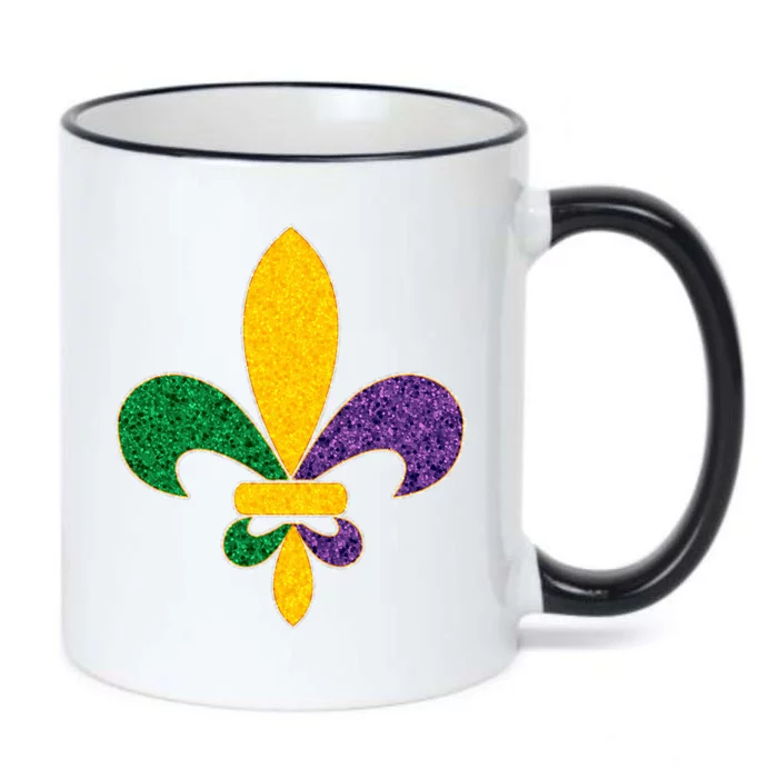 Mardi Gras Sparkle Fleur De Lis Black Color Changing Mug