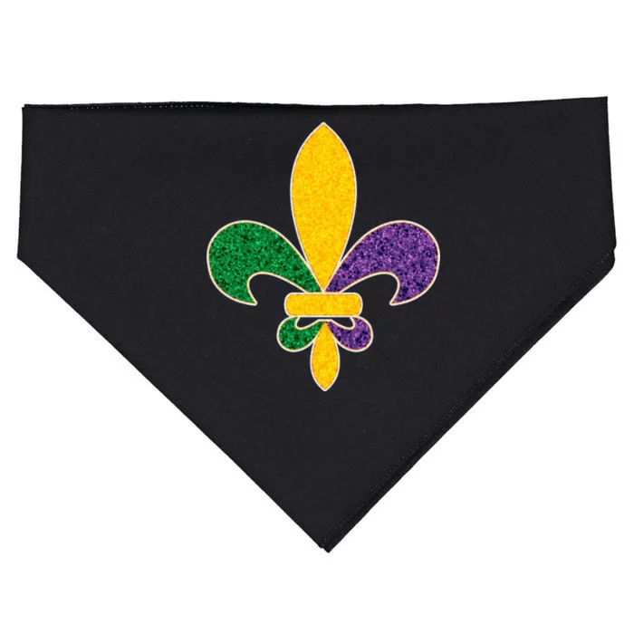 Mardi Gras Sparkle Fleur De Lis USA-Made Doggie Bandana