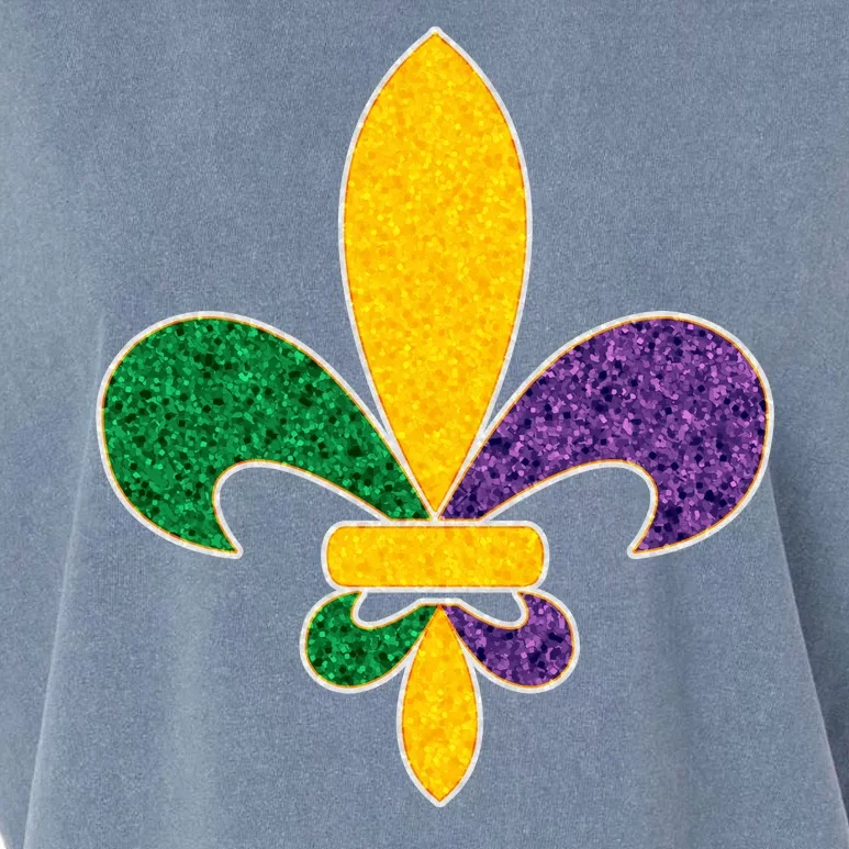 Mardi Gras Sparkle Fleur De Lis Garment-Dyed Women's Muscle Tee