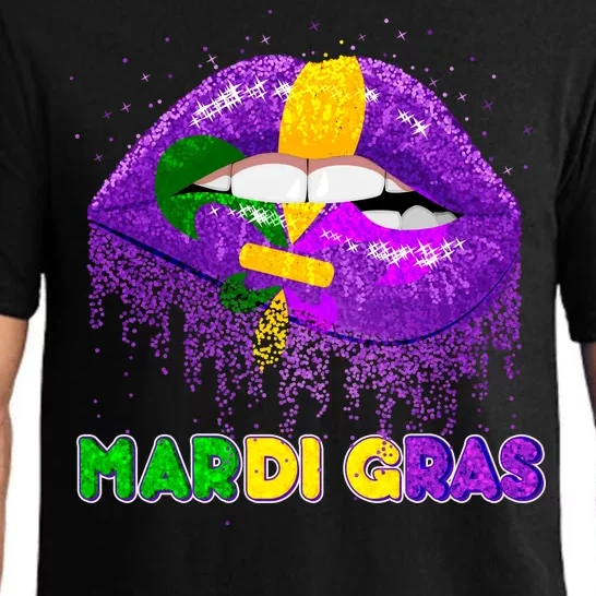 Mardi Gras Sparkle Lips Pajama Set